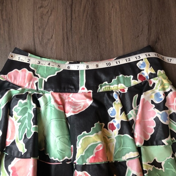 VTG Barboglio Peplum Tiered Mini Dress Size 8 Black Floral Glamoratti 80s Luxury - Picture 9 of 13